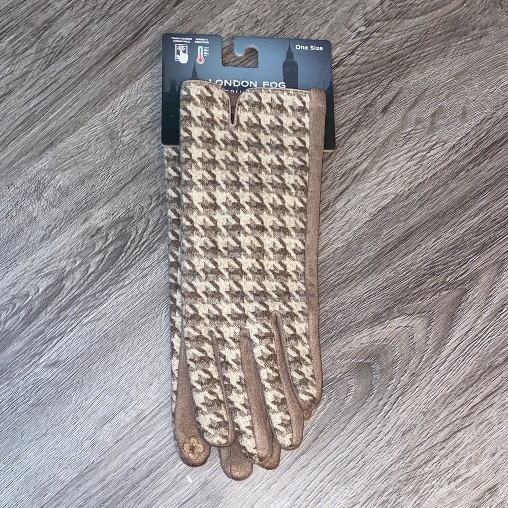 London Fog Houndstooth Gloves